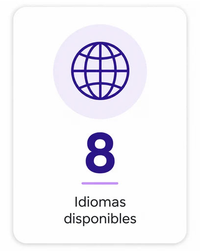 8 idiomas disponibles